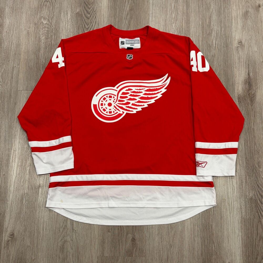 Vintage 00s Henrik Zetterberg Detroit Red Wings Hockey Jersey Reebok Men's Sz XL
